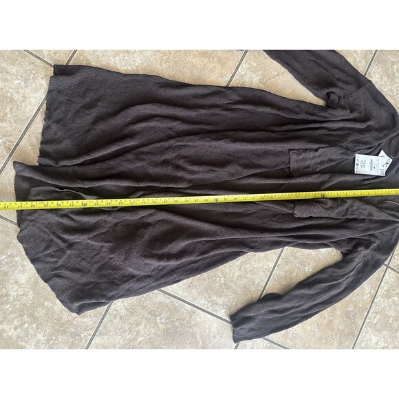 NWT Zara L Linen Blend Long Cardigan Sweater Duster Open - Picture 5 of 6